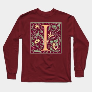 William Morris Vintage Letter I Long Sleeve T-Shirt